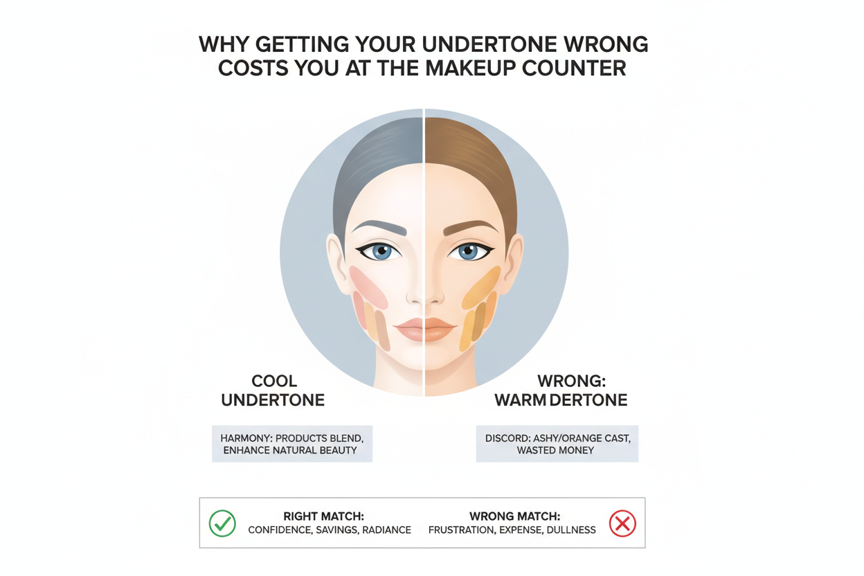 Cool vs Warm Undertone Test section visual for Why Getting Your Undertone Wrong Costs You at the Makeup Counter