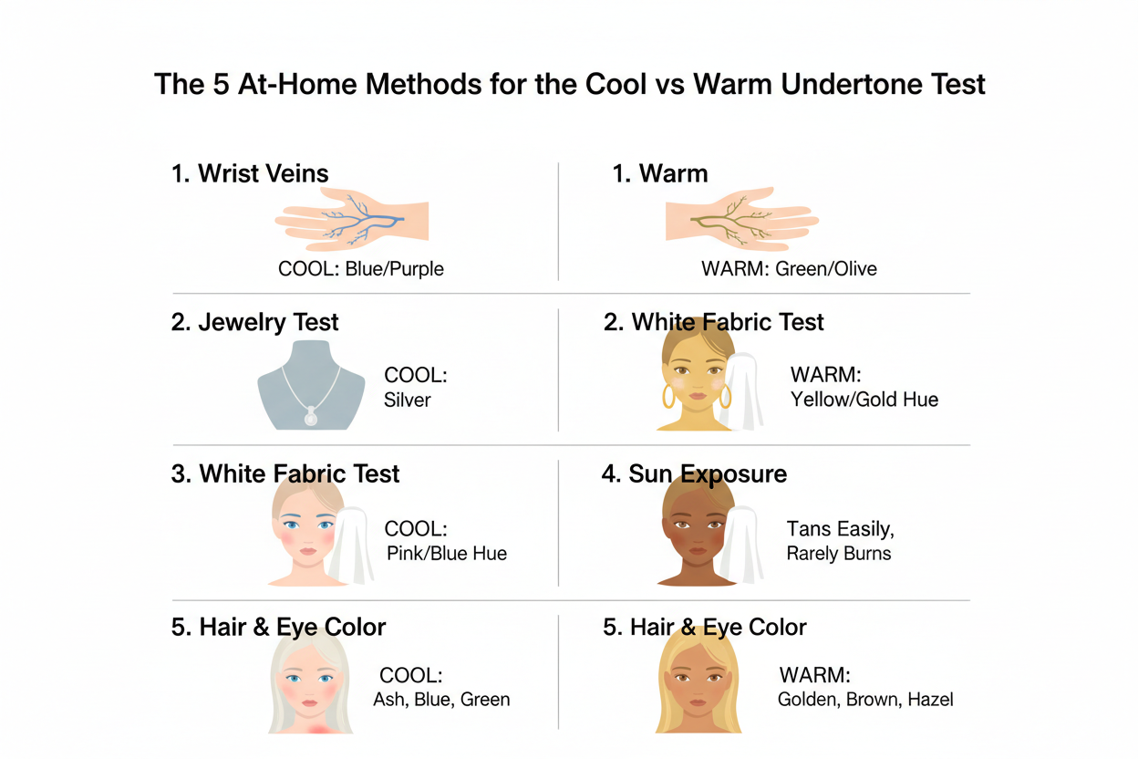 Cool vs Warm Undertone Test section visual for The 5 At-Home Methods for the Cool vs Warm Undertone Test