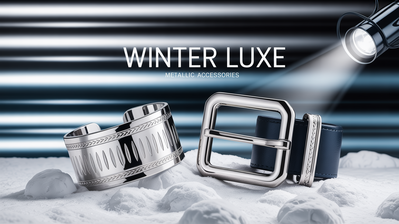 Cool Winter metallic accessories featuring silver and platinum jewelry, belts, and accessories