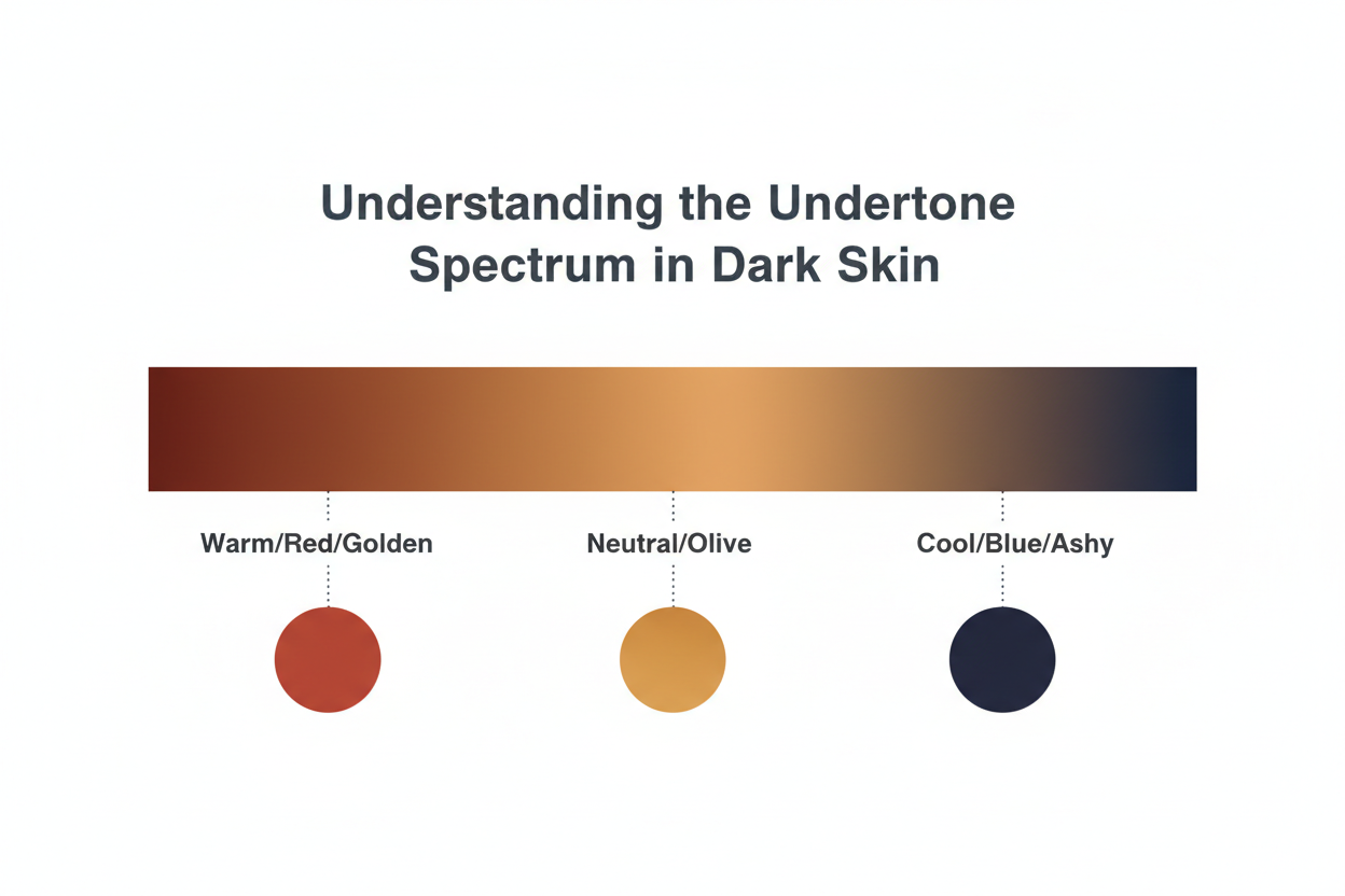 Dark Skin Tone Palette Guide section visual for Understanding the Undertone Spectrum in Dark Skin