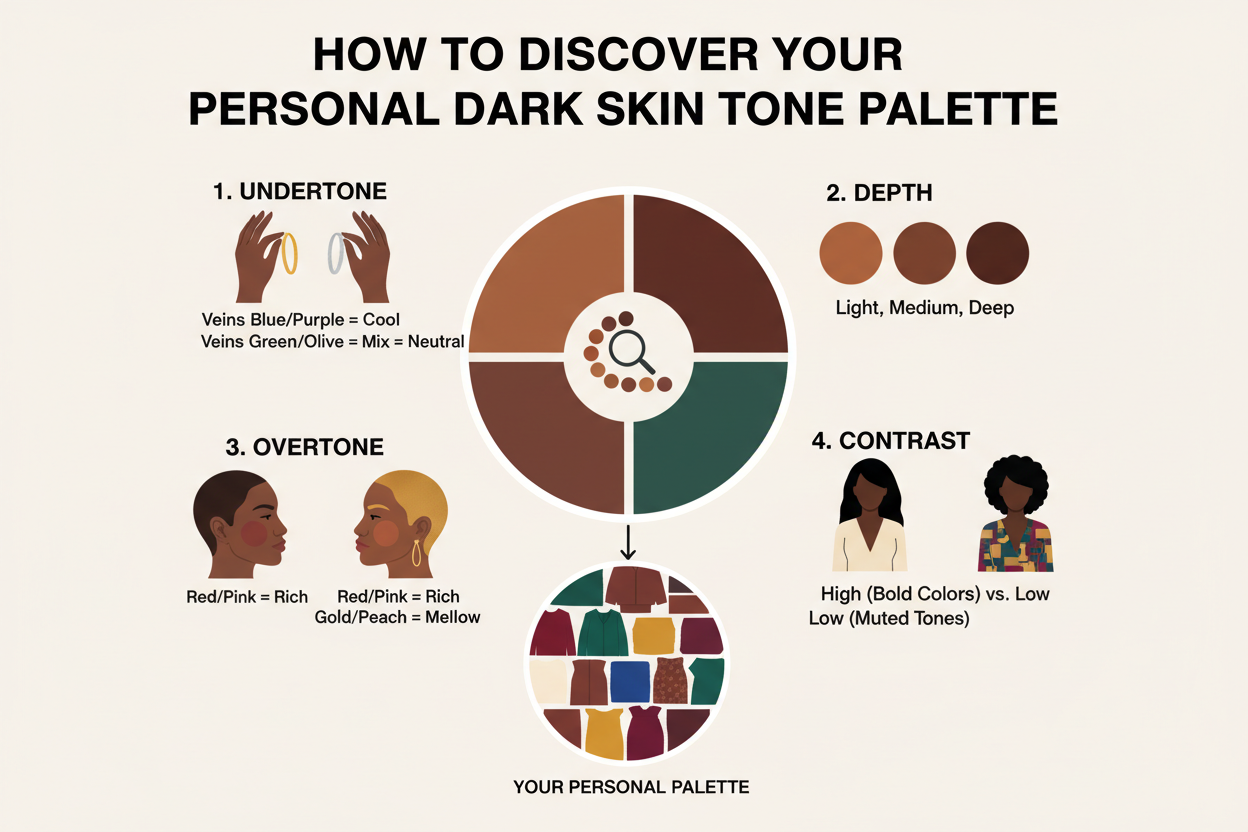 Dark Skin Tone Palette Guide section visual for How to Discover Your Personal Dark Skin Tone Palette