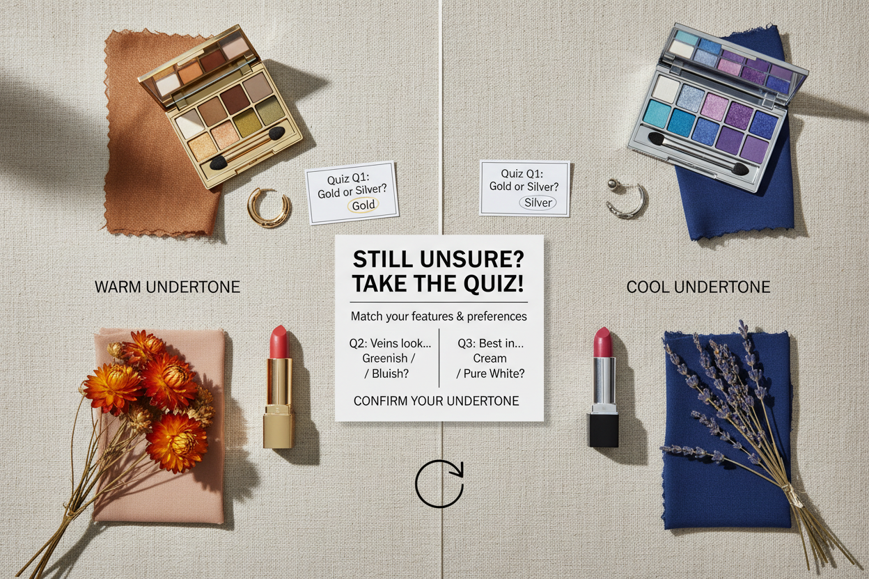 Dark Skin Warm vs Cool Undertone section visual for Still Unsure? Take the Color Analysis Quiz to Confirm Your Undertone