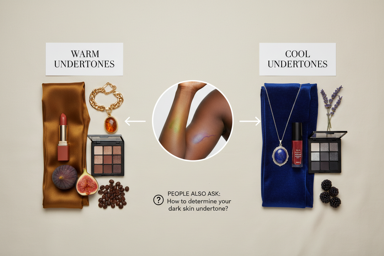Dark Skin Warm vs Cool Undertone section visual for People Also Ask