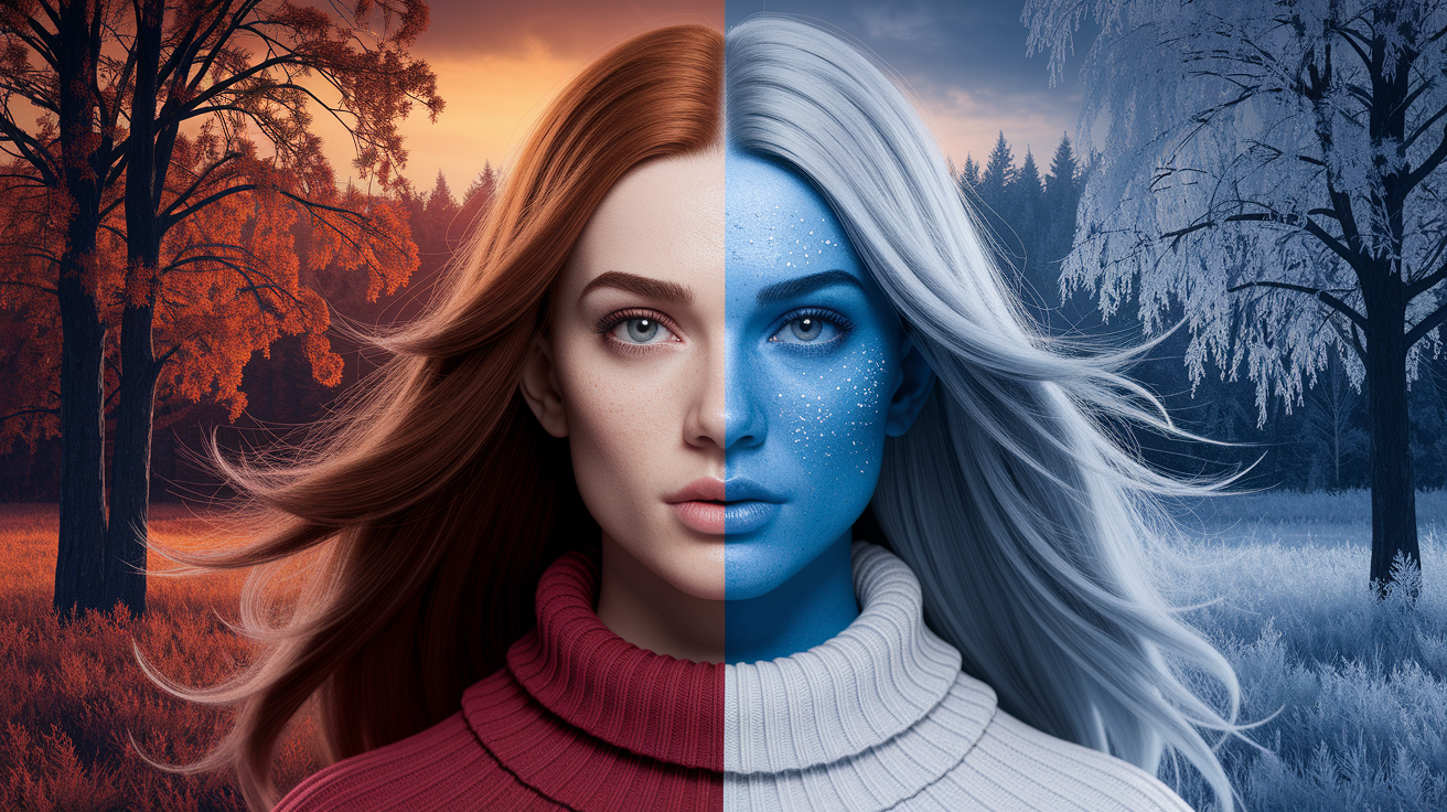Deep Autumn and Deep Winter color palettes showing the darkest saturated seasonal colors