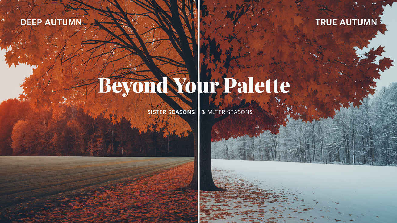 Deep Autumn palette compared with True Autumn and Dark Winter palettes