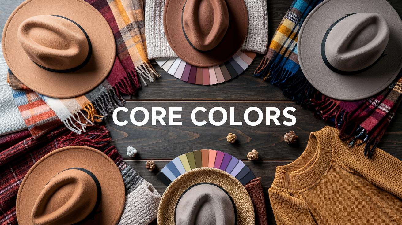 Deep Autumn core colors showcasing neutrals, accents, and metallics