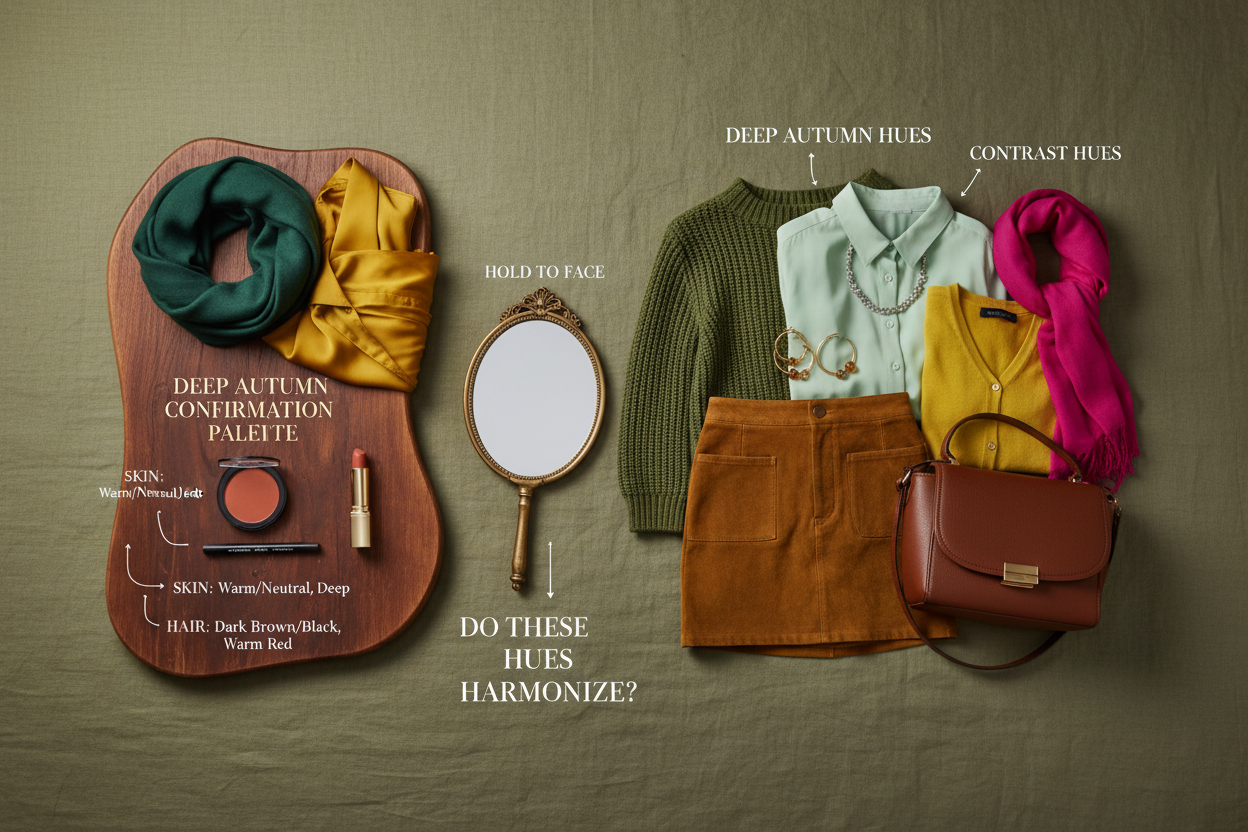 Deep Autumn Greens and Yellows section visual for How to Confirm You Are a Deep Autumn Before Building Around These Hues