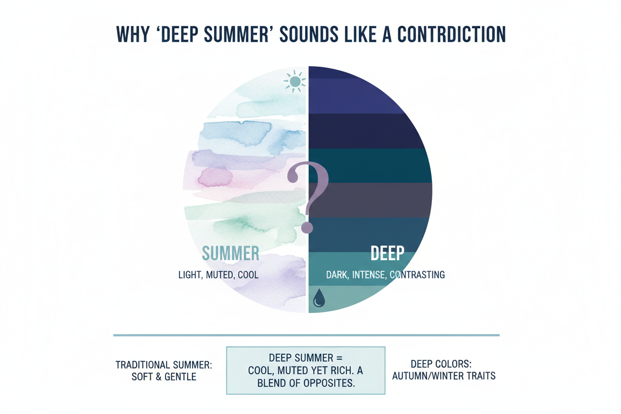 Deep Summer Color Palette: Myth or Valid Type? section visual for Why 'Deep Summer' Sounds Like a Contradiction