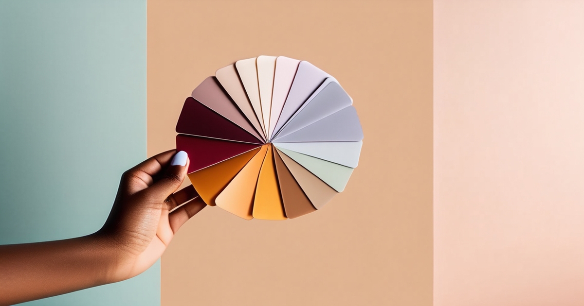 Realistic color swatch fan featuring deep summer shaded palette options