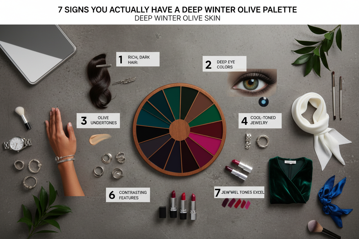 Deep Winter Olive Skin section visual for 7 Signs You Actually Have a Deep Winter Olive Palette