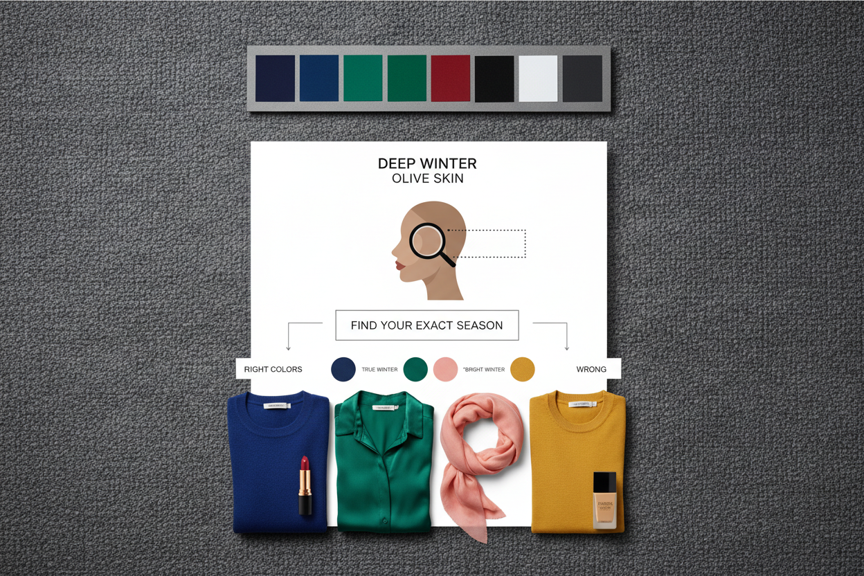 Deep Winter Olive Skin section visual for Find Your Exact Deep Winter Olive Season With a Color Analysis