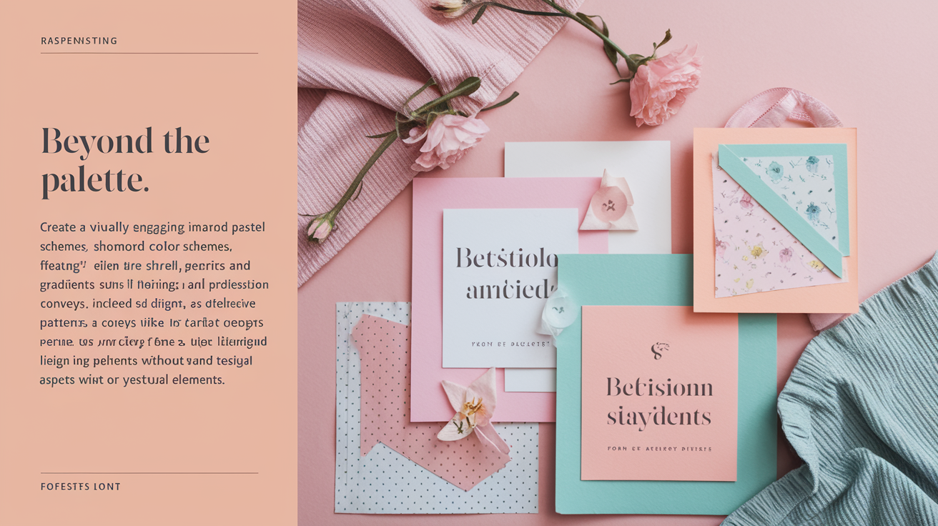Design elements beyond color palettes including texture and gradients