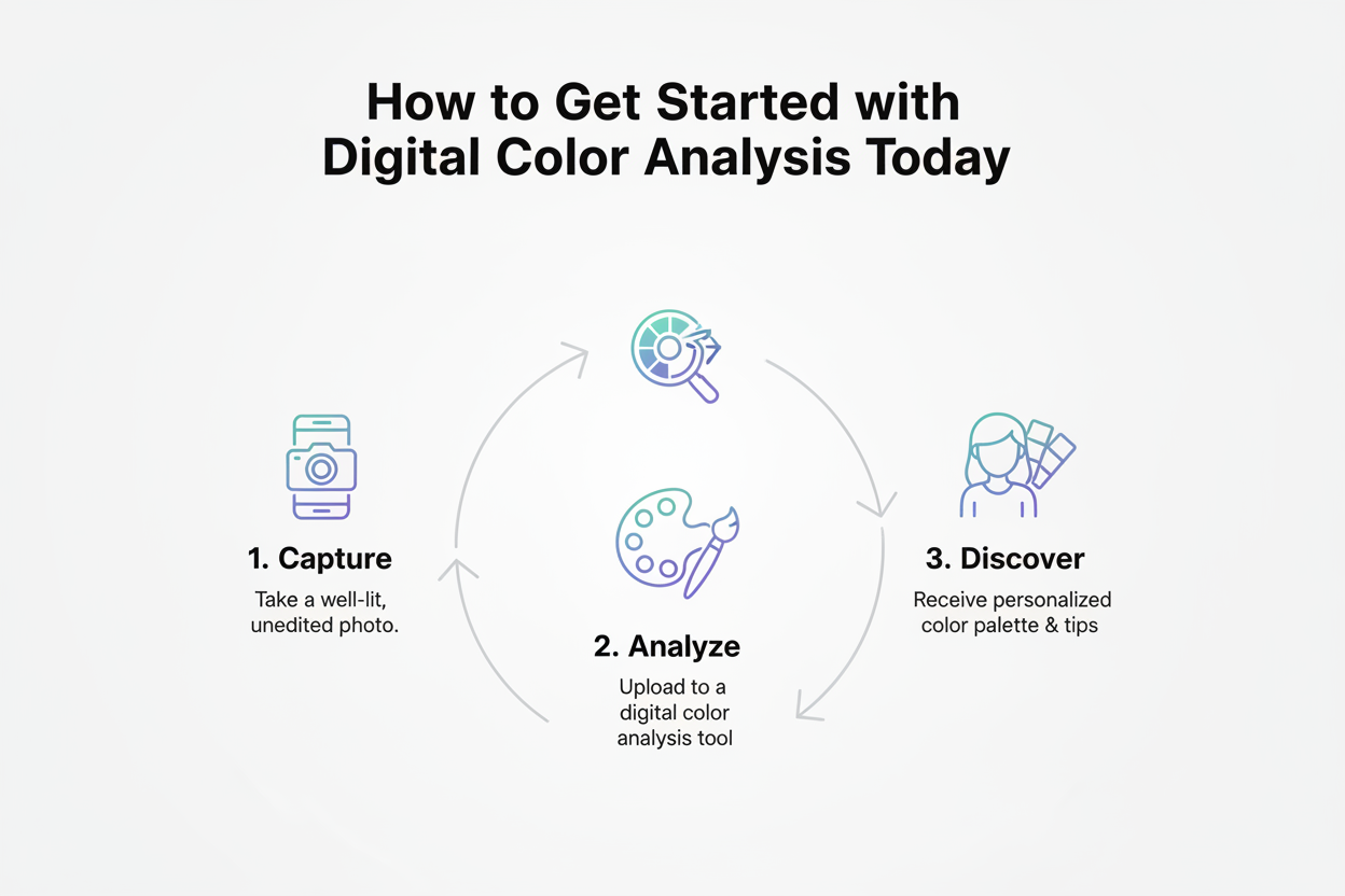 Digital Color Analysis vs In-Person section visual for How to Get Started with Digital Color Analysis Today