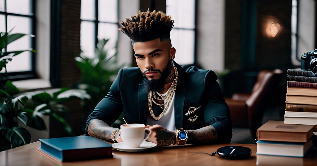 Realistic portrait of diverse person exploring personal style elements