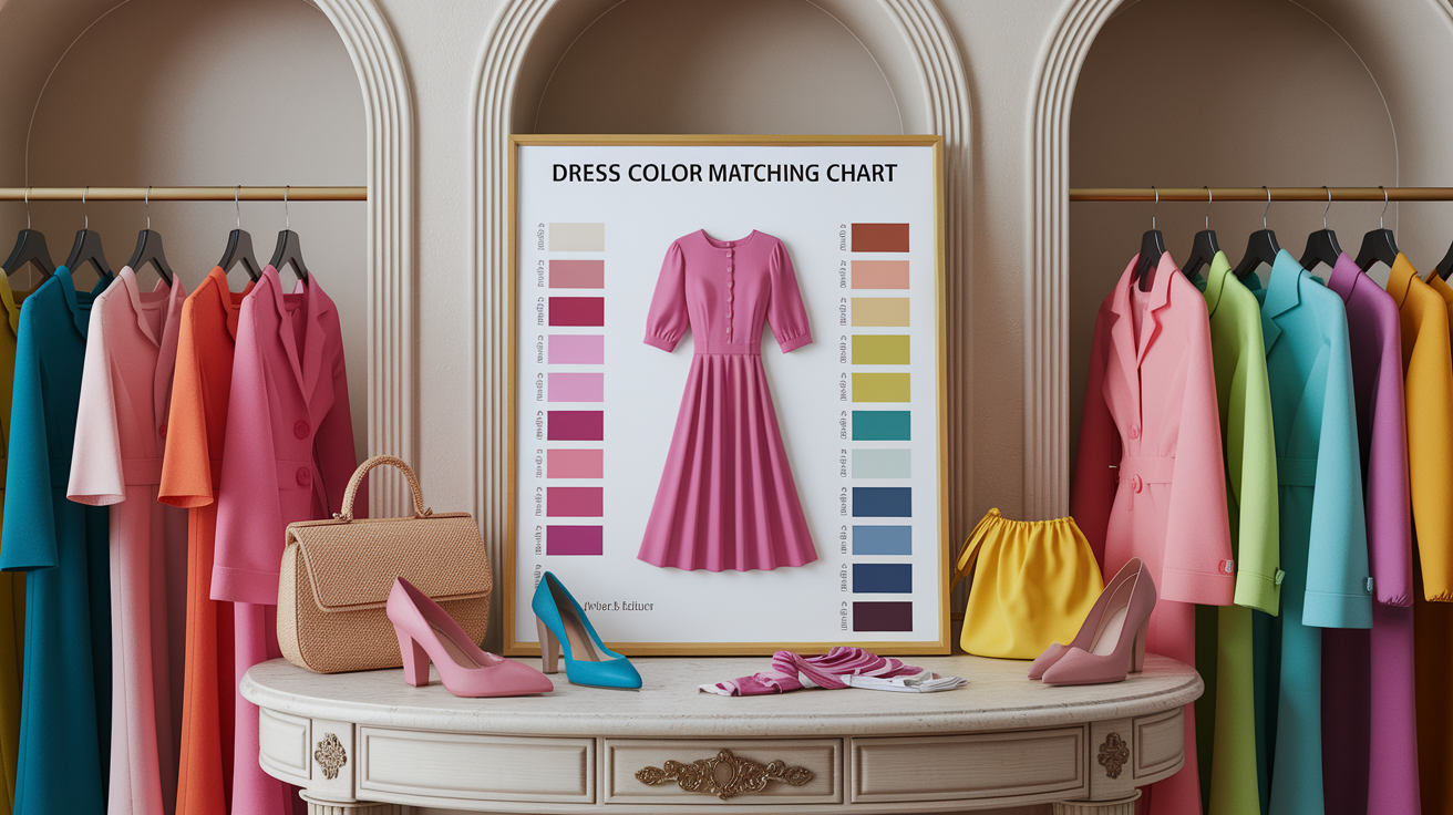 Dress color matching chart showing complementary, analogous, and triadic color schemes