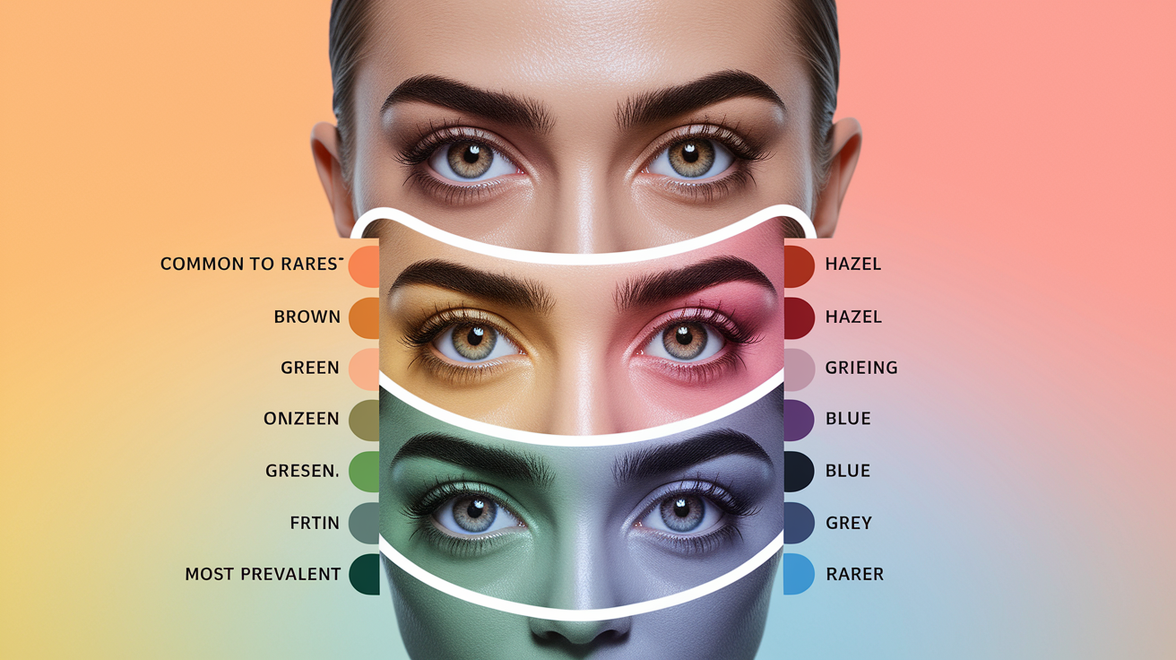 Eye color rarity statistics showing global distribution of brown, blue, green, gray, and other eye colors