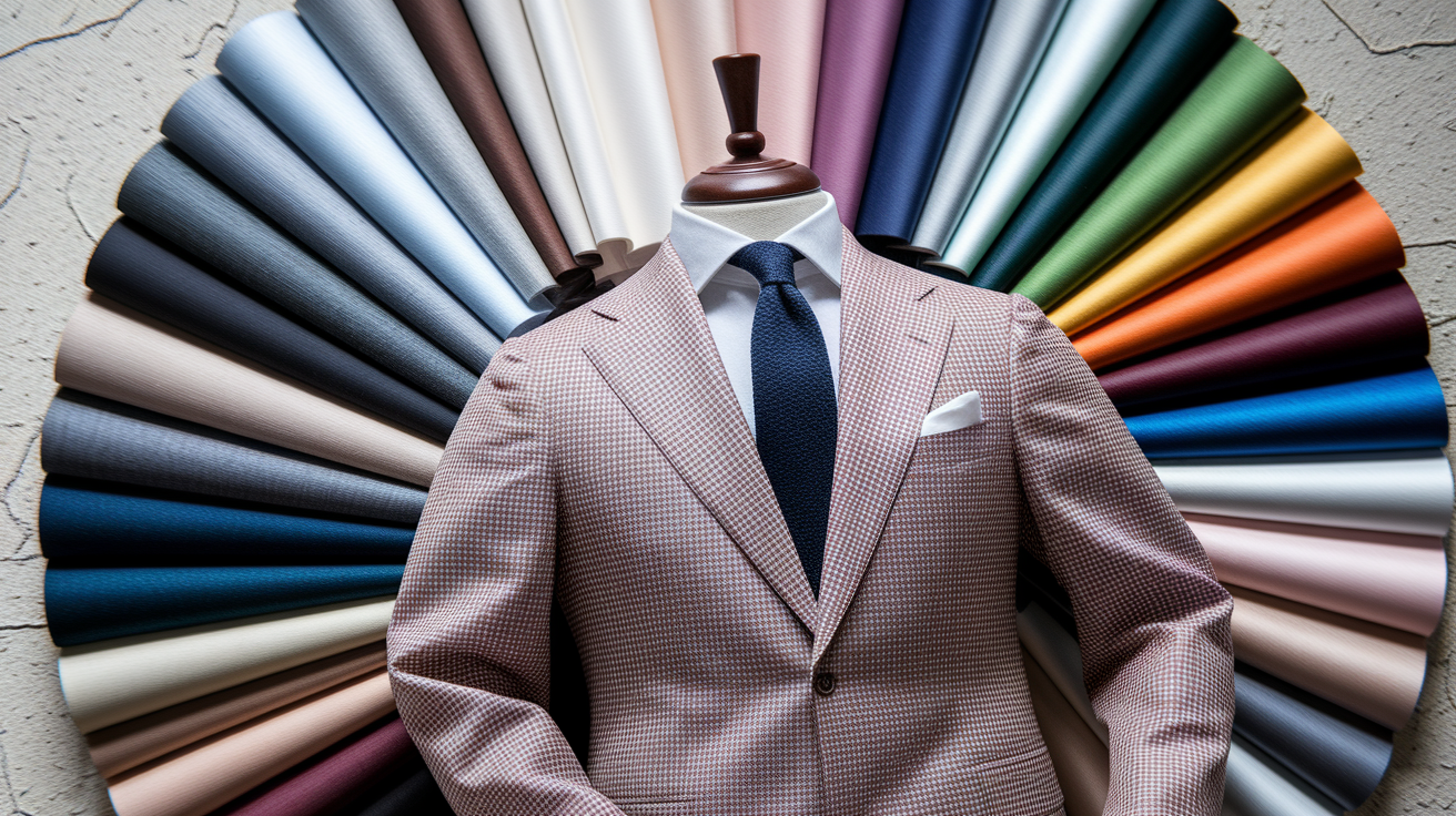 Guide to how different fabric choices affect how suit colors appear on pale skin tones