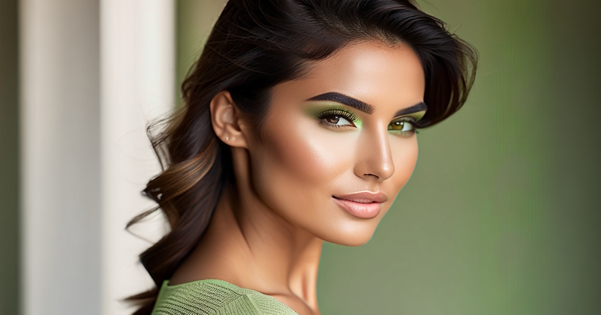 Realistic portrait of fair olive-skinned woman demonstrating undertone characteristics