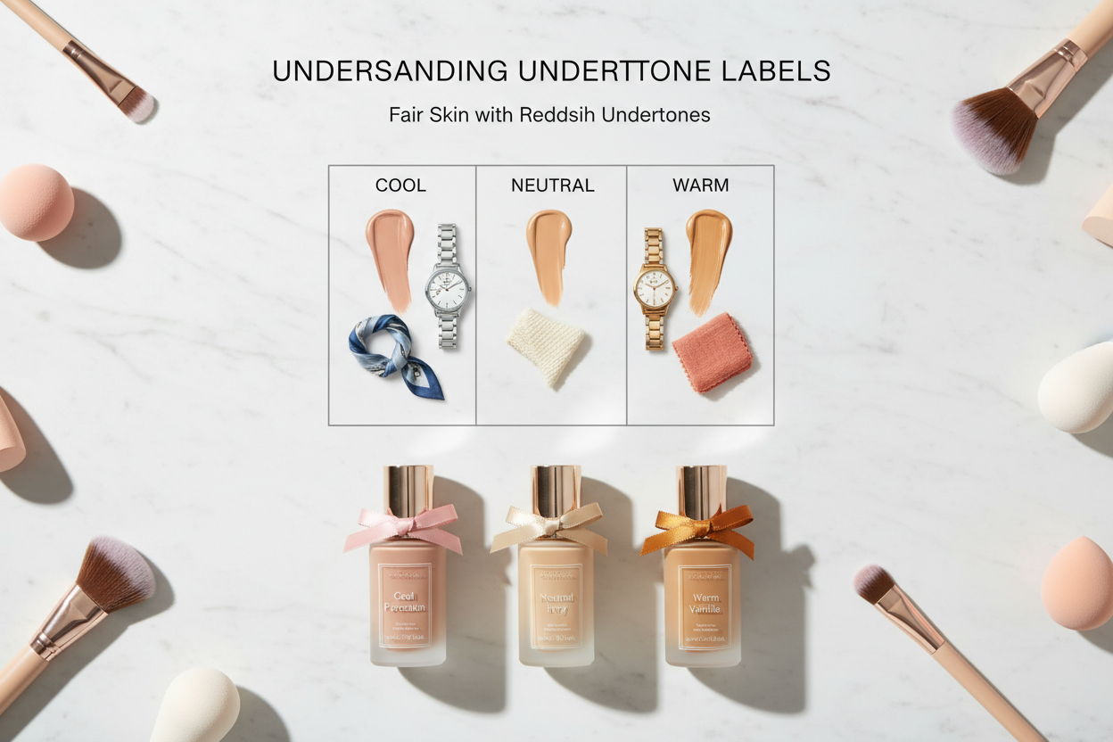 Foundation for Fair Skin With Red Undertones section visual for Understanding Undertone Labels: What Neutral, Warm, and Cool Actually Mean for Reddish Fair Skin