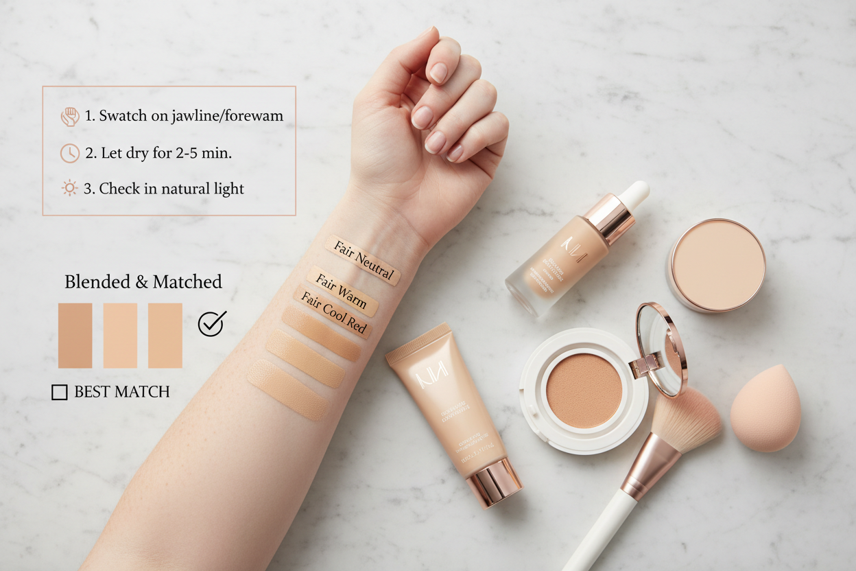Foundation for Fair Skin With Red Undertones section visual for How to Swatch and Test Foundation If You Have Fair Skin With Red Undertones