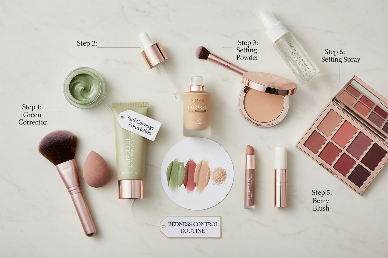 Foundation for Fair Skin With Red Undertones section visual for Building a Full-Coverage Routine Around Your Foundation for Redness Control