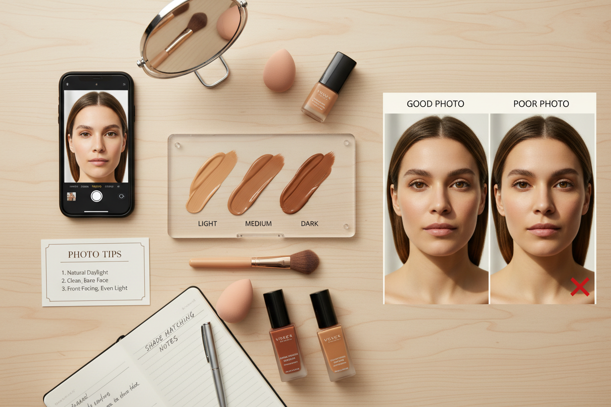 Foundation Shade Finder With Photo section visual for Getting the Best Photo for Accurate Shade Matching
