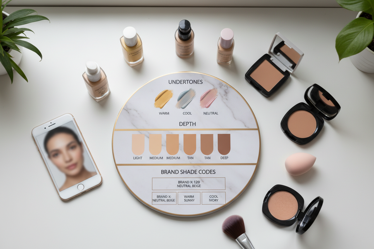 Foundation Shade Finder With Photo section visual for Understanding Your Results: Undertones, Depth, and Brand Shade Codes