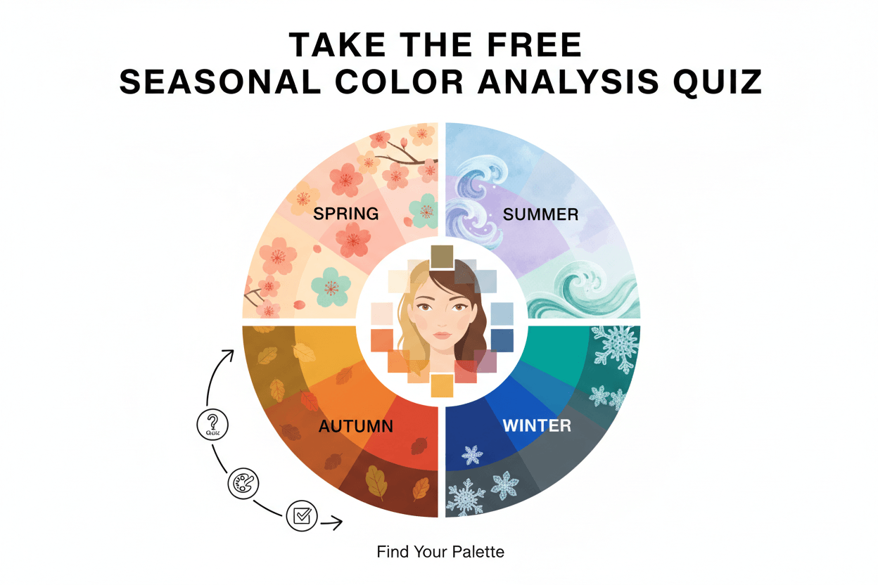 Free Seasonal Color Analysis Quiz section visual for Take the Free Seasonal Color Analysis Quiz