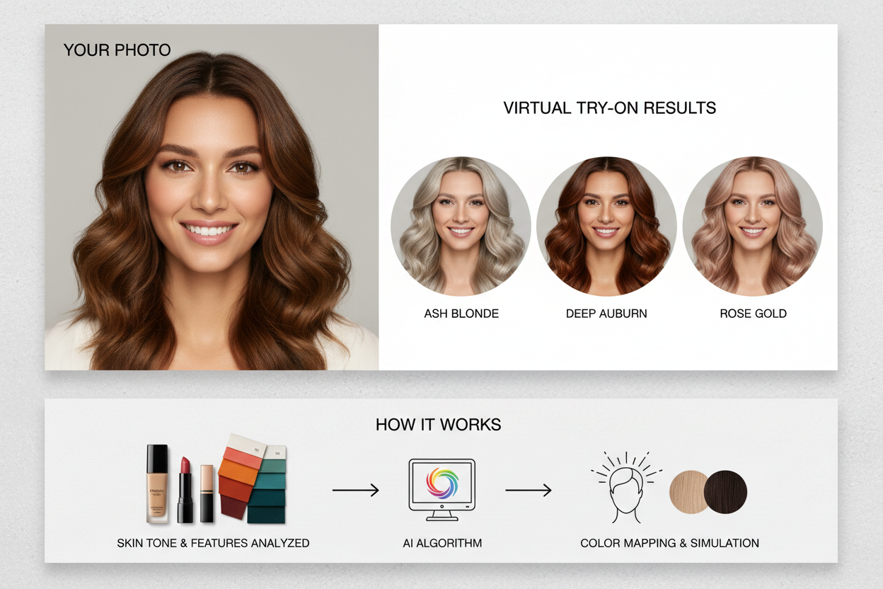 Free Virtual Hair Color Try-On section visual for What a Virtual Hair Color Try-On Tool Actually Does