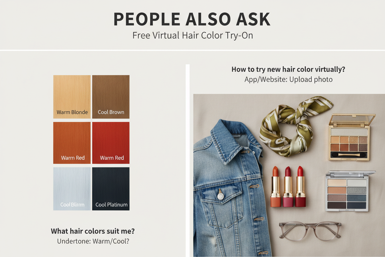 Free Virtual Hair Color Try-On section visual for People Also Ask