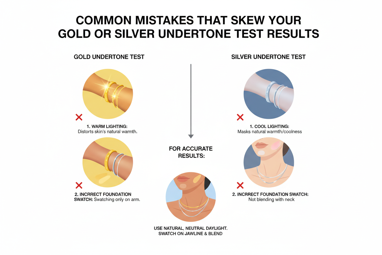 Gold or Silver Undertone Test section visual for Common Mistakes That Skew Your Gold or Silver Undertone Test Results
