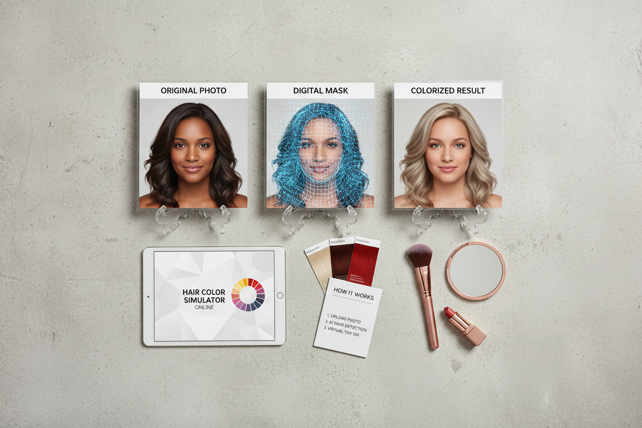 Hair Color Simulator Online section visual for What a Hair Color Simulator Actually Does to Your Photo