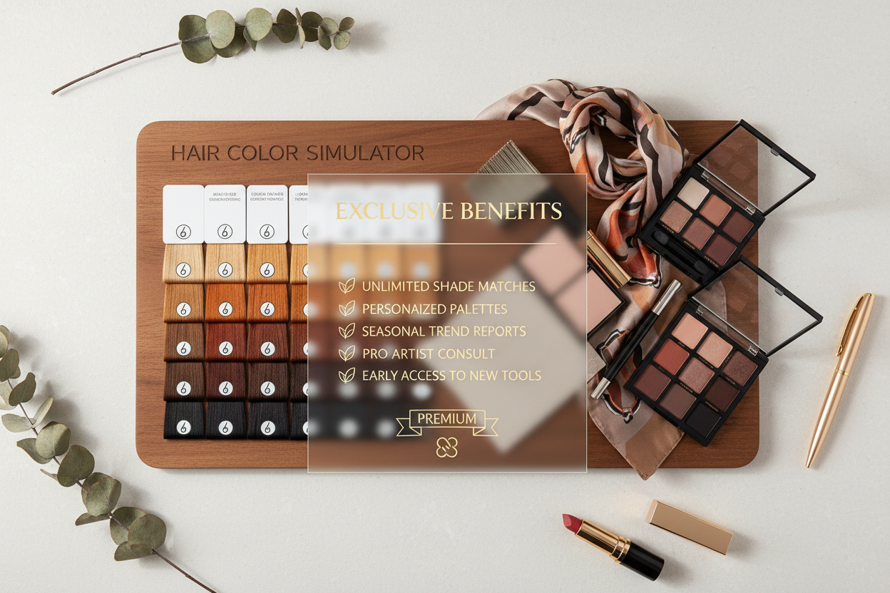 Hair Color Simulator Online section visual for Subscription Perks and Offers Tied to Color Tools