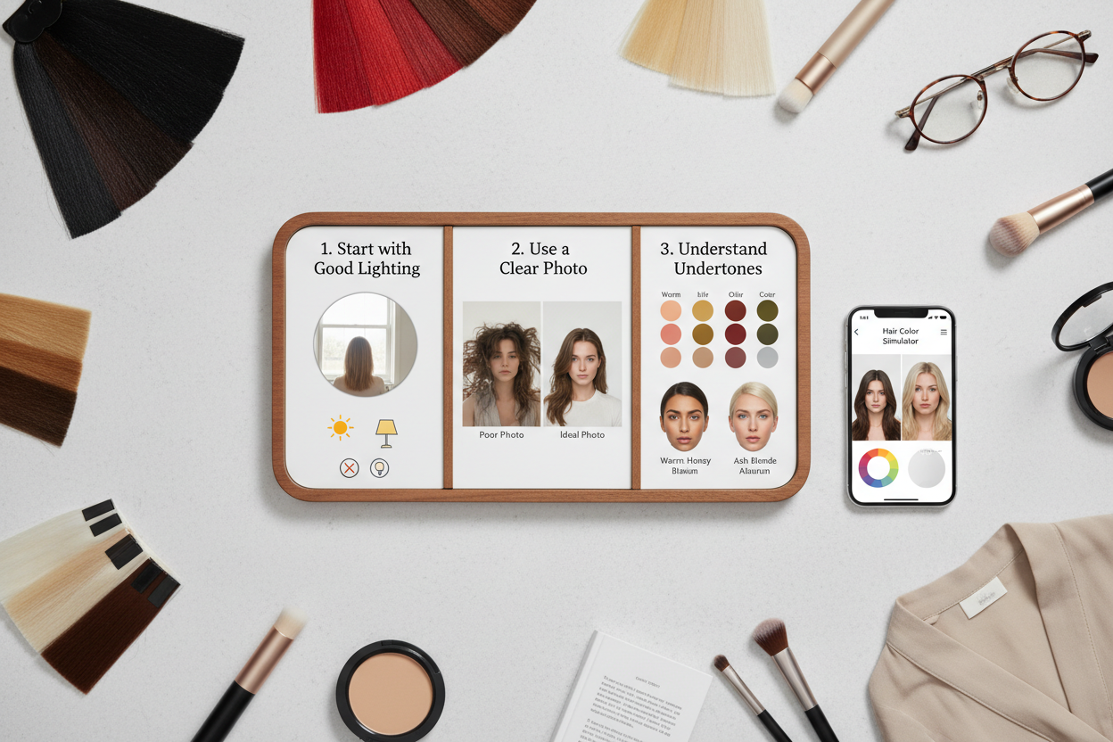 Hair Color Simulator Online section visual for How to Get the Most Accurate Result from Any Hair Color Simulator