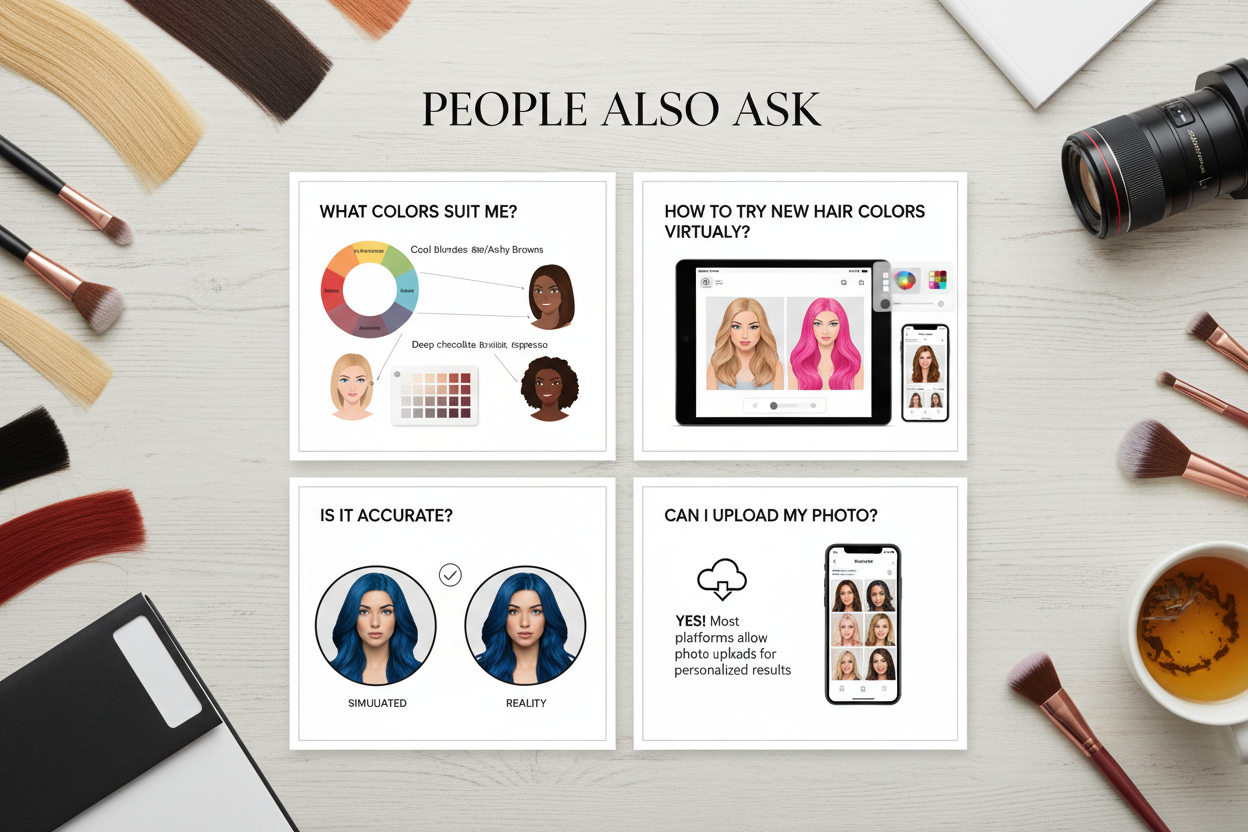 Hair Color Simulator Online section visual for People Also Ask
