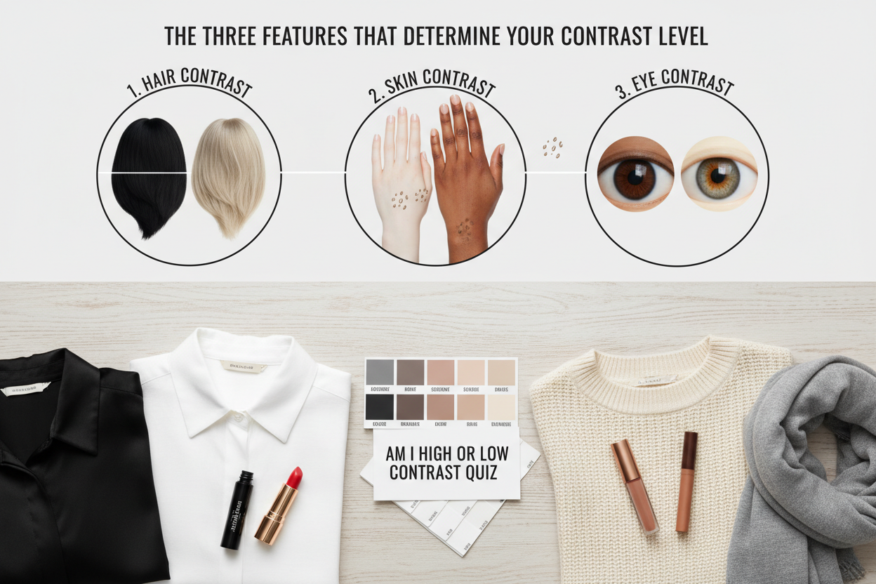 High Contrast Face Quiz section visual for The Three Features That Determine Your Contrast Level