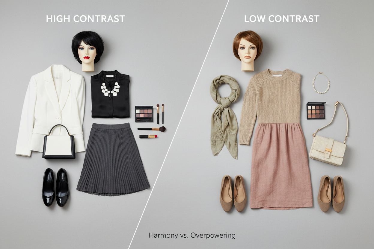 High Contrast Face Quiz section visual for Why Matching Your Outfit Contrast to Your Face Contrast Matters