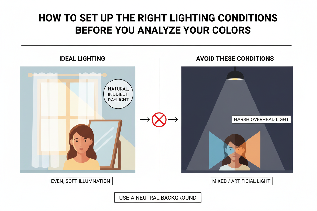 How Lighting Changes Color Analysis Results section visual for How to Set Up the Right Lighting Conditions Before You Analyze Your Colors