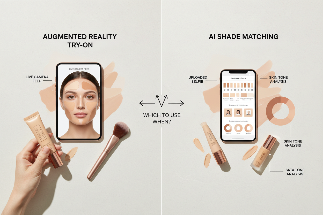 How to Choose Foundation Shade Online section visual for Augmented Reality Try-On vs. AI Shade Matching: Which to Use When