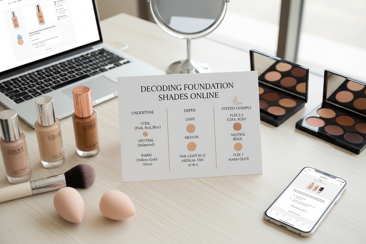 How to Choose Foundation Shade Online section visual for Understanding Shade Name Systems So You Can Decode Any Foundation Range