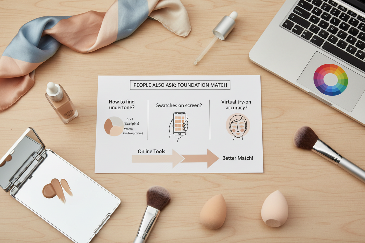 How to Choose Foundation Shade Online section visual for People Also Ask