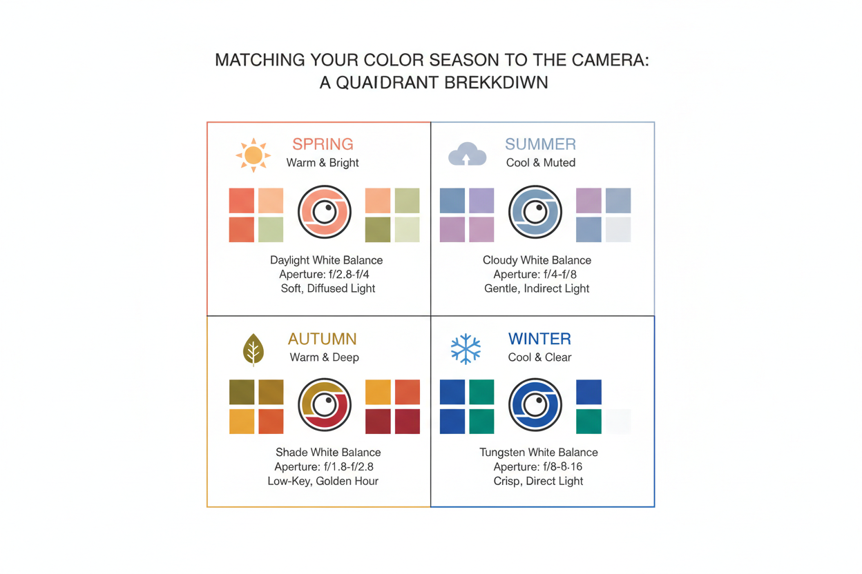 Interview Outfit Hues for Video Calls section visual for Matching Your Color Season to the Camera: A Quadrant Breakdown
