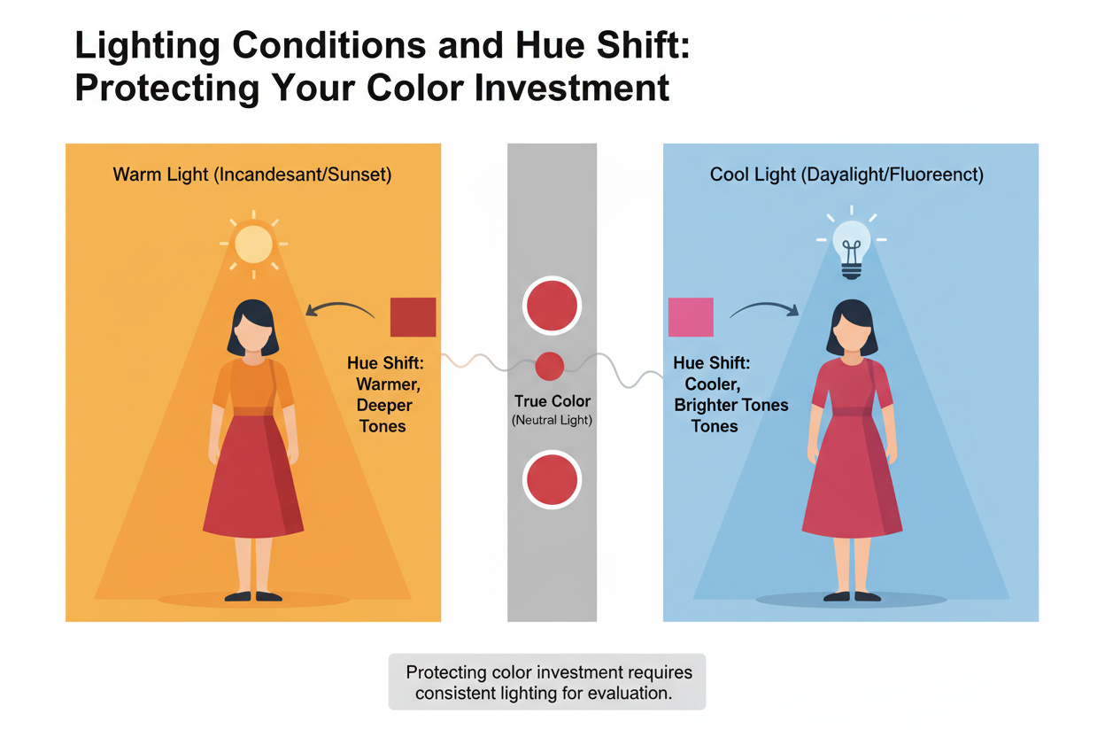 Interview Outfit Hues for Video Calls section visual for Lighting Conditions and Hue Shift: Protecting Your Color Investment
