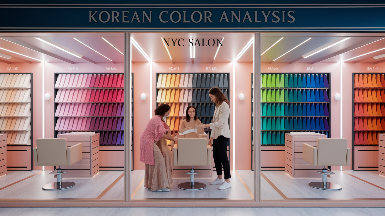 Korean color analysis method showing systematic draping technique and seasonal color theory