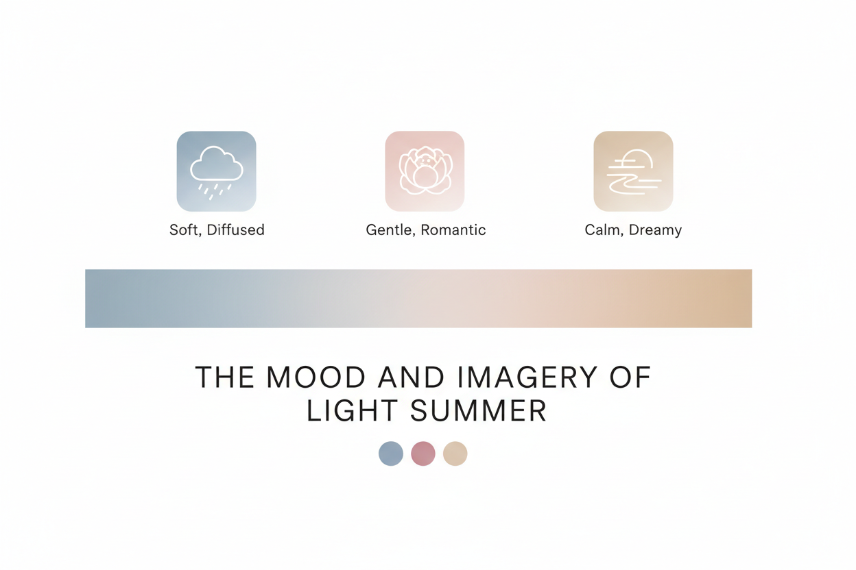 Light Summer Color Palette Guide section visual for The Mood and Imagery of Light Summer