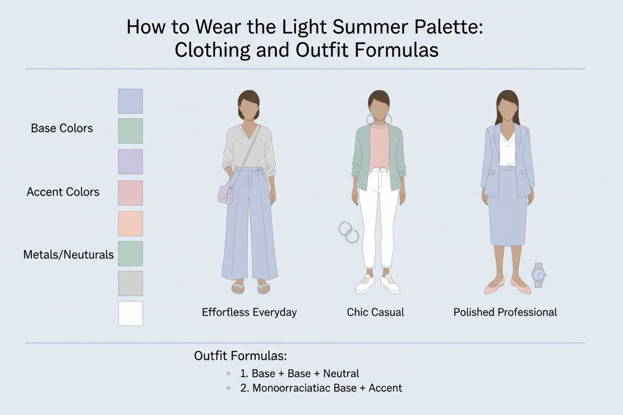 Light Summer Color Palette Guide section visual for How to Wear the Light Summer Palette: Clothing and Outfit Formulas