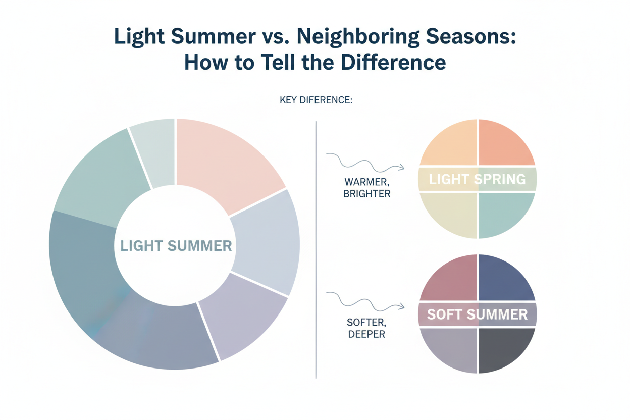 Light Summer Color Palette Guide section visual for Light Summer vs. Neighboring Seasons: How to Tell the Difference