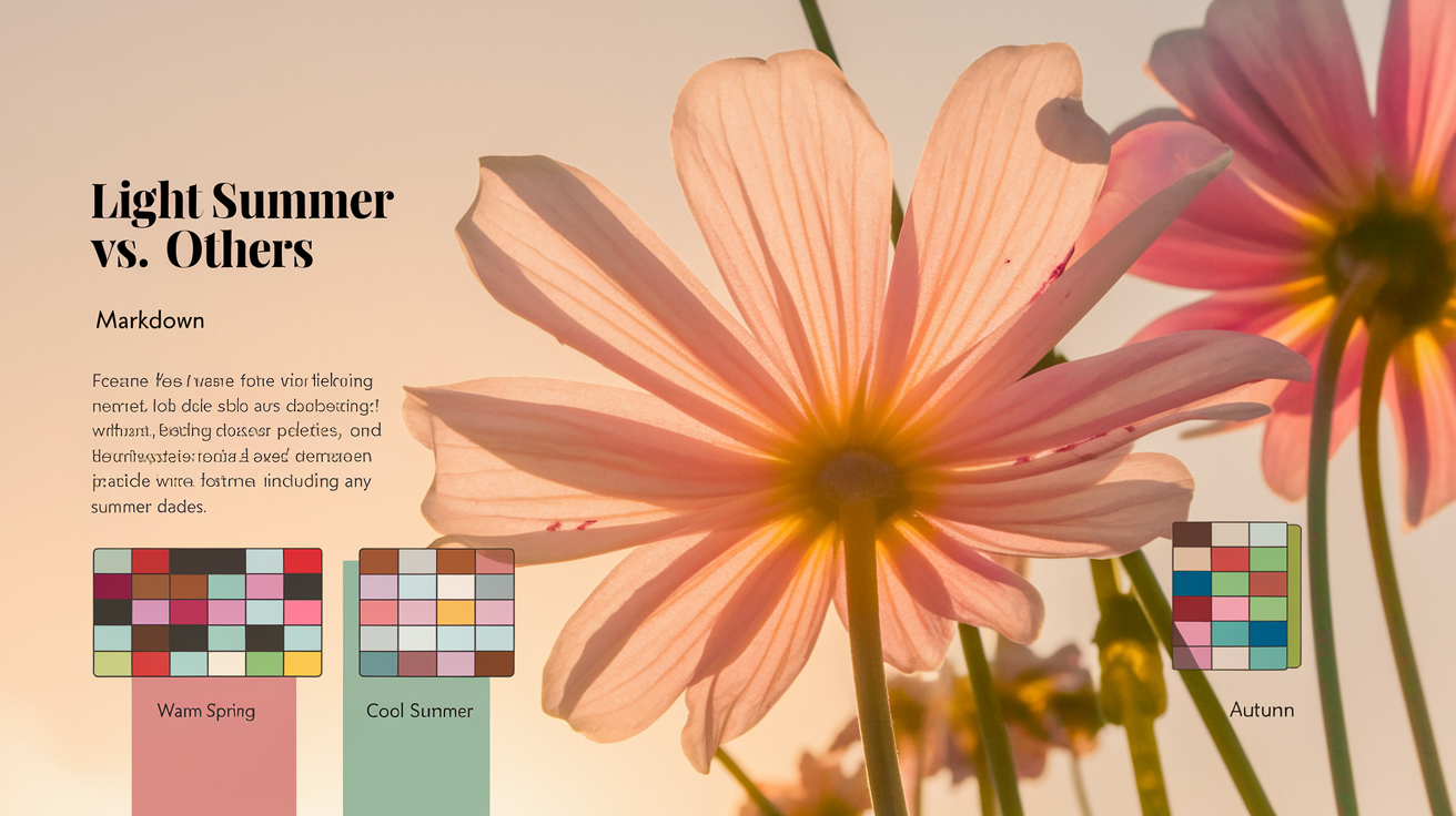 Light Summer vs other palettes comparison showing key differences in undertones and characteristics