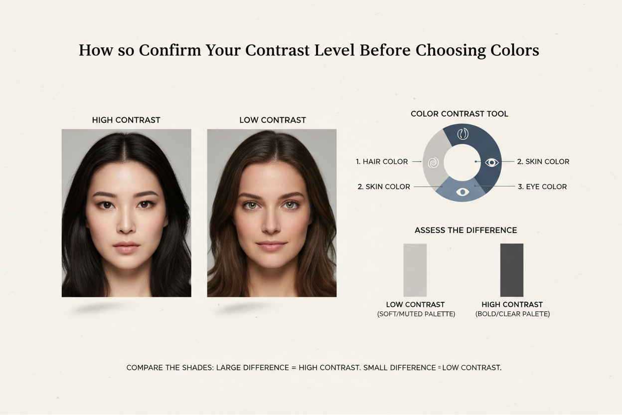 Low Contrast Face Colors section visual for How to Confirm Your Contrast Level Before Choosing Colors