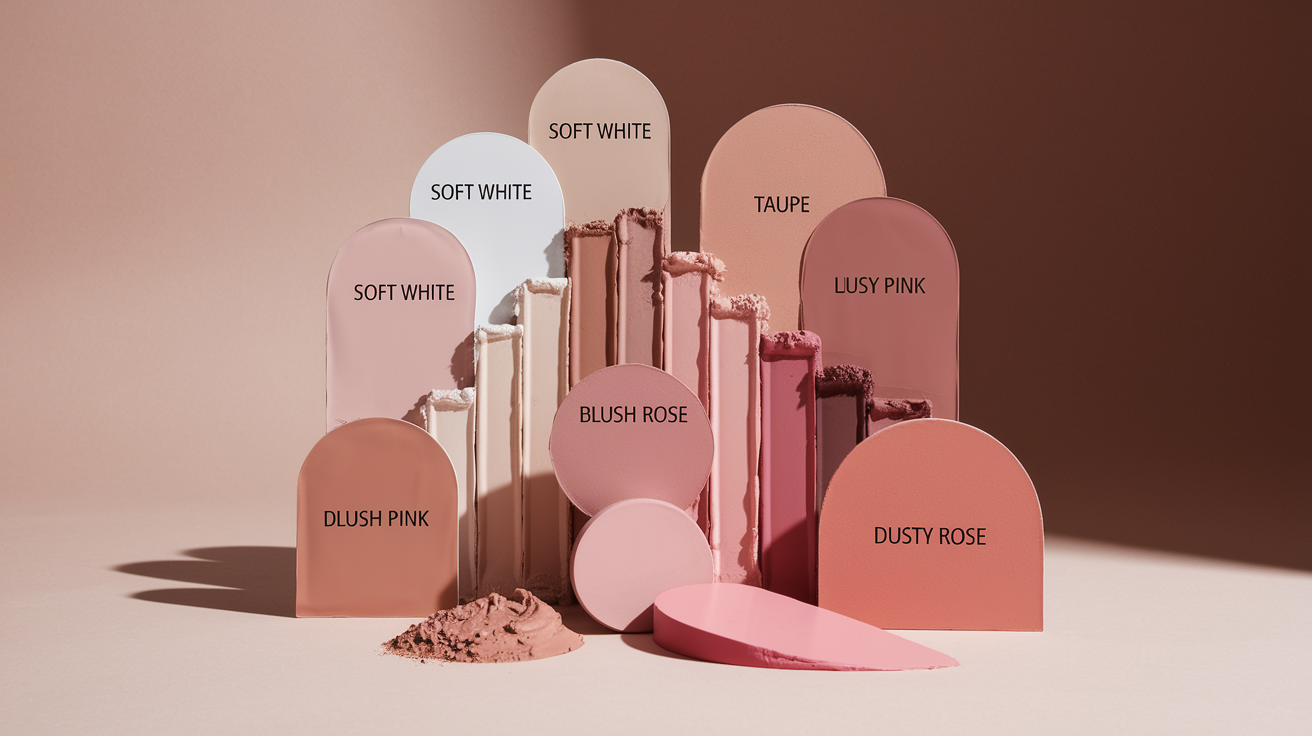 Comprehensive neutral skin tone color palette showing various shades and combinations